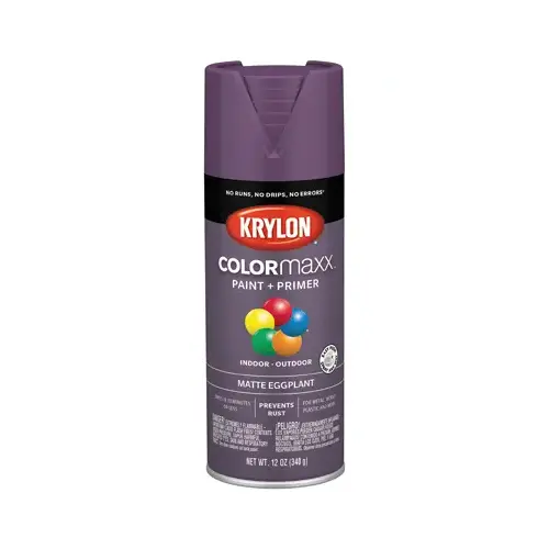 COLORmaxx Spray Paint, Matte, Eggplant, 12 oz, Aerosol Can COLORmaxx Spray Paint, Matte, Eggplant, 12 oz, Aerosol Can