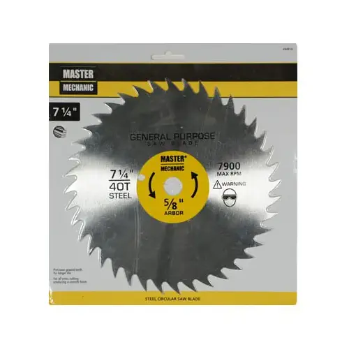 Master Mechanic 494914 Combo/Rip Steel Circular Saw Blade, 40-Tooth x 7 ...
