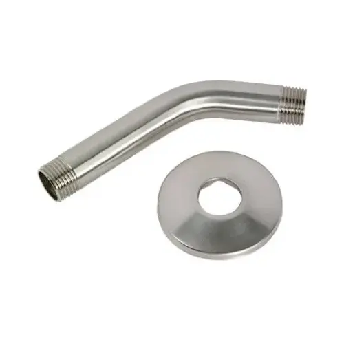 6-Inch Brushed Nickel Shower Arm With Flange 6-Inch Brushed Nickel Shower Arm With Flange