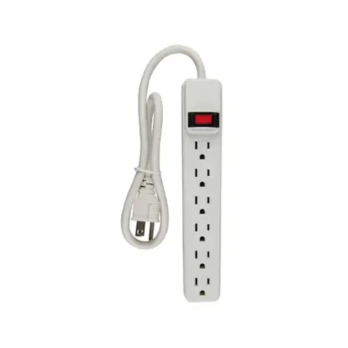 6-Outlet Power Strip, White