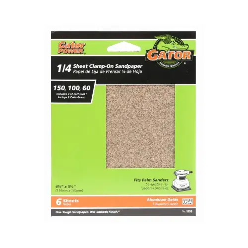 General-Purpose Sandpaper, Assorted-Grit, 4.5 x 5.5-In - pack of 6 General-Purpose Sandpaper, Assorted-Grit, 4.5 x 5.5-In - pack of 6