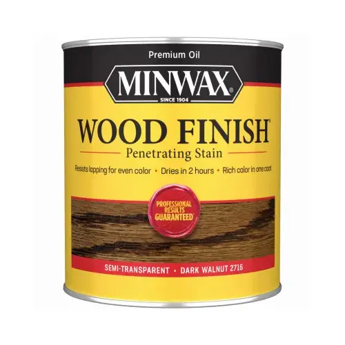 Wood Finish Wood Stain, Dark Walnut, Liquid, 1 qt, Can Wood Finish Wood Stain, Dark Walnut, Liquid, 1 qt, Can