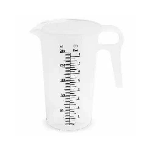 Accu Pour Measuring Pitcher, 8-oz., Food Grade Polypropylene, Measures in oz. & Metric