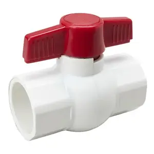 B&K 107-635HC 107-635HC Ball Valve, 1 in Connection, Compression, 150 psi Pressure, Manual Actuator, PVC Body White