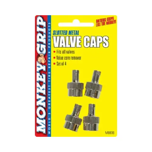 Valve Caps, Slotted - pack of 4