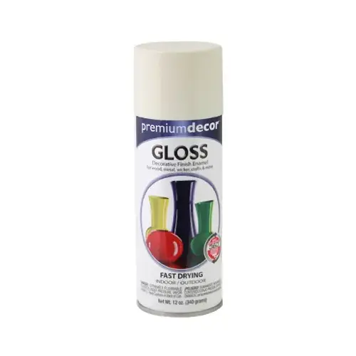 Premium Decor Spray Paint, Ivory Gloss, 12-oz. Premium Decor Spray Paint, Ivory Gloss, 12-oz.