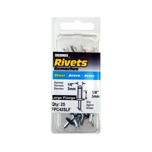 Steel Short-Large Snowmobile Rivets - pack of 25