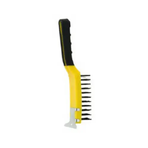 Wire Stripping Brush with Scraper, 5 in L x 1-1/4 in W Brush, Carbon Steel Trim