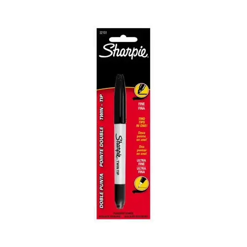 Sharpie SA32101 Twin Tip Marker, Fine, Ultra-Fine Lead/Tip, 0.3, 1 mm Lead/Tip, Black Lead/Tip Sharpie SA32101 Twin Tip Marker, Fine, Ultra-Fine Lead/Tip, 0.3, 1 mm Lead/Tip, Black Lead/Tip