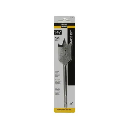 Wood Boring Spade Drill Bit, 1-1/8 In.