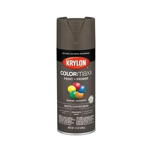 COLORmaxx Spray Paint, Matte, Coffee Bean, 12 oz, Aerosol Can COLORmaxx Spray Paint, Matte, Coffee Bean, 12 oz, Aerosol Can