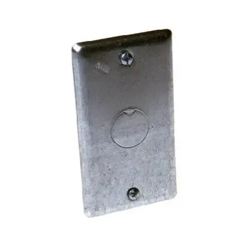 Box Cover, 0.49 in L, 2.31 in W, 1 -Gang, Steel, Gray