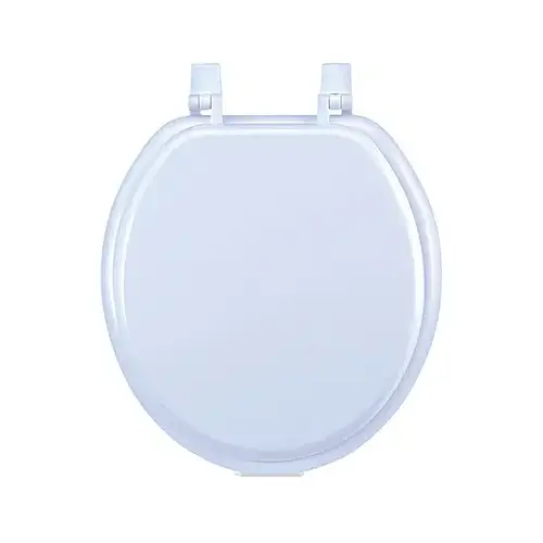 White Wood Molded Toilet Seat, Round, 17-In. White Wood Molded Toilet Seat, Round, 17-In.