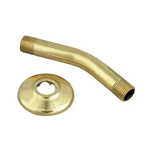 Shower Arm & Flange, Brass, 1/2-In. Male Iron Pipe x 6-In. Shower Arm & Flange, Brass, 1/2-In. Male Iron Pipe x 6-In.