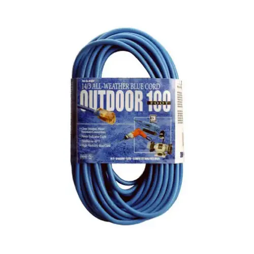 100-Ft. 14/3 SJTW-A Blue Extension Cord 100-Ft. 14/3 SJTW-A Blue Extension Cord