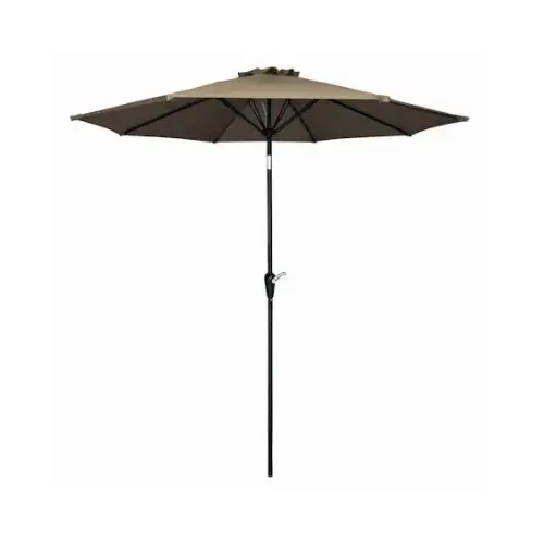 Patio Market Umbrella, Crank Open/Tilt, Steel Pole, Taupe Fabric, 9-Ft. Patio Market Umbrella, Crank Open/Tilt, Steel Pole, Taupe Fabric, 9-Ft.