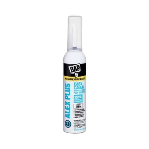 Alex Plus 16 Oz. Easy Caulk White Siliconized Acrylic Latex Caulk Alex Plus 16 Oz. Easy Caulk White Siliconized Acrylic Latex Caulk