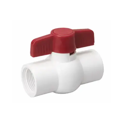 107-136HC Ball Valve, 1-1/4 in Connection, FPT x FPT, 150 psi Pressure, PVC Body White 107-136HC Ball Valve, 1-1/4 in Connection, FPT x FPT, 150 psi Pressure, PVC Body White