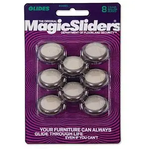 MAGIC SLIDERS L P 45661 1-1/4 In. Round Nail-On Chair Carpet Furniture Glide (8-Pack) Silver