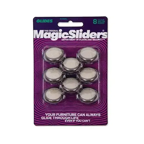 1-1/4 In. Round Nail-On Chair Carpet Furniture Glide (8-Pack) Silver