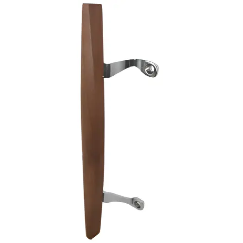 Patio Door Pull 1" L Chrome Plated Brown Metal Chrome Plated