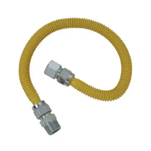 Gas Appliance Connector, SC Series, 1/2 x 1/2 Female/Male x 24-In. Gas Appliance Connector, SC Series, 1/2 x 1/2 Female/Male x 24-In.