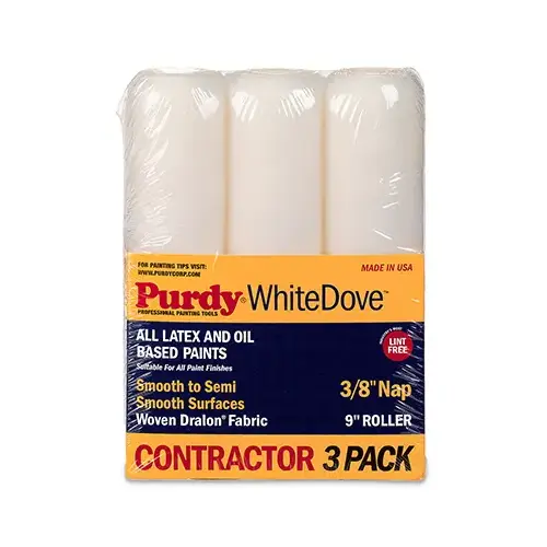White Dove Paint Roller Covers, 3/8-In. Nap, 9-In - pack of 3 White Dove Paint Roller Covers, 3/8-In. Nap, 9-In - pack of 3