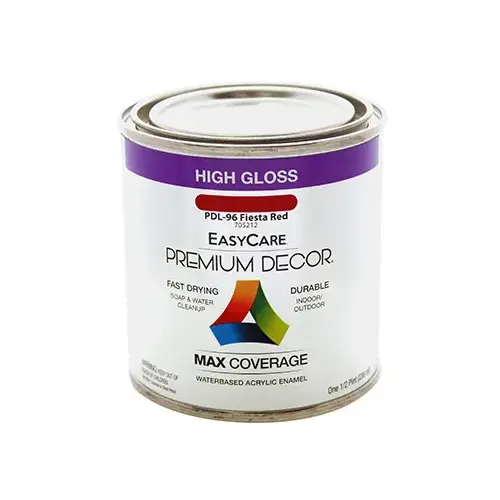 Premium Decor Hot Red Gloss Enamel Paint, Qt. Premium Decor Hot Red Gloss Enamel Paint, Qt.