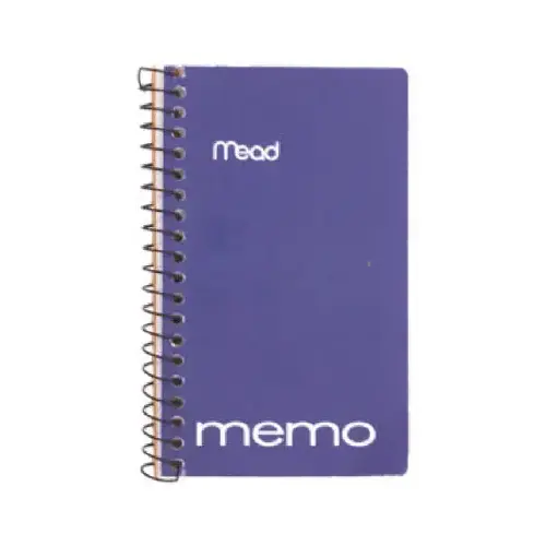 Memo Book 3" W X 5" L Wide Ruled Spiral Assorted - pack of 12