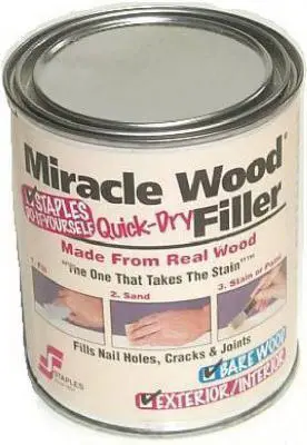 Staples Miracle Wood Wood Filler Putty Strong Solvent Natural 0.5 lb 902