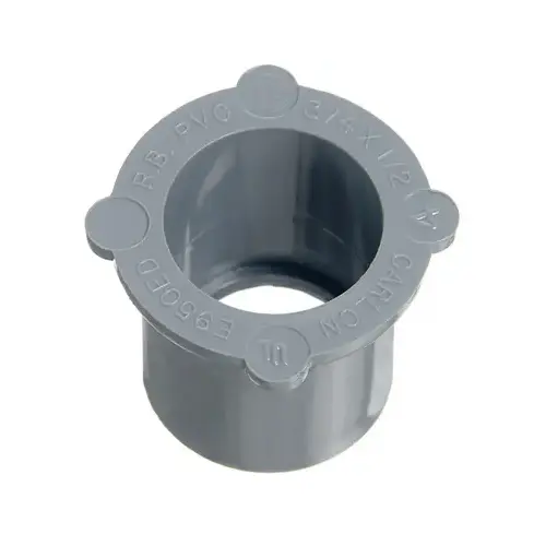 Conduit Bushing, 2 x 1-1/2 in Bell x Spigot, 60.2 mm Dia, 1-3/4 in L, PVC, Gray