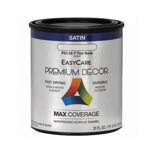 Premium Decor Acrylic Paint, Tint Base Satin, 1-Qt. Premium Decor Acrylic Paint, Tint Base Satin, 1-Qt.
