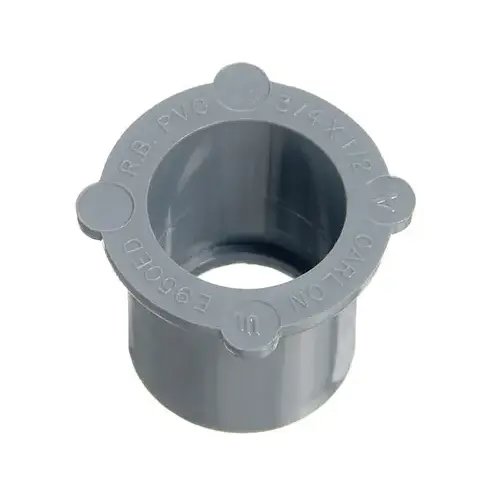 Conduit Bushing, 1-1/2 x 1-1/4 in Bell x Spigot, 1-9/64 in Dia, 1-19/32 in L, PVC, Gray Conduit Bushing, 1-1/2 x 1-1/4 in Bell x Spigot, 1-9/64 in Dia, 1-19/32 in L, PVC, Gray