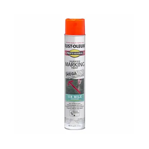 Quarter Mile Distance Spray Mega Marking Paint, Flat to Semi-Gloss, Fluorescent Red/Orange, 26 oz Quarter Mile Distance Spray Mega Marking Paint, Flat to Semi-Gloss, Fluorescent Red/Orange, 26 oz