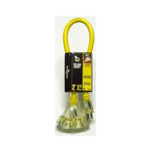 CORD EXT PWR BLK 12/3X2FT YEL Yellow CORD EXT PWR BLK 12/3X2FT YEL Yellow