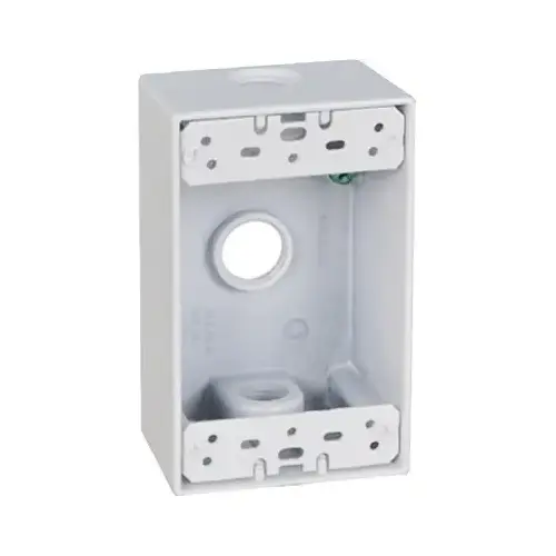 White Weatherproof 1-Gang Rectangular Outlet Box White Weatherproof 1-Gang Rectangular Outlet Box