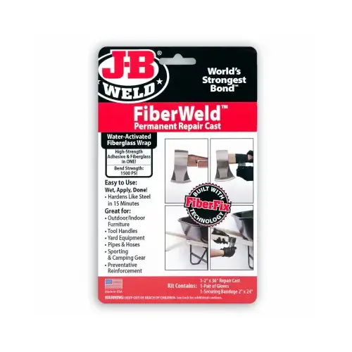 FiberWeld Fiberglass Repair Cast, 36 in L, 2 in W, Black FiberWeld Fiberglass Repair Cast, 36 in L, 2 in W, Black