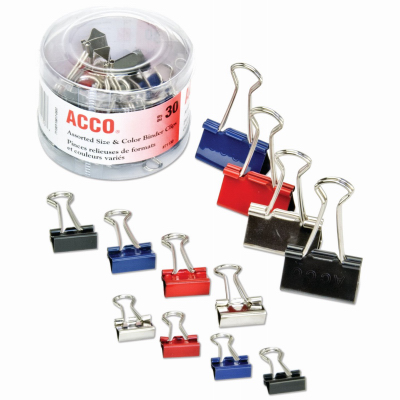 ACCO Brands Corporation A7071130 30CT ASST Binder Clips - pack of 30