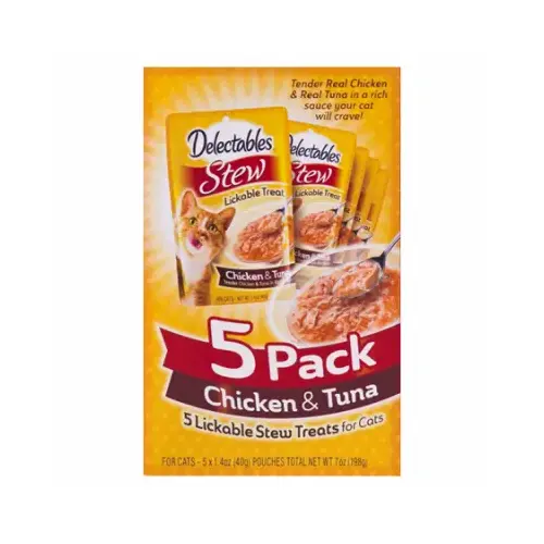 Lickable Stew Treats for Cats, Chicken & Tuna, 1.4 oz. Each - pack of 5 Lickable Stew Treats for Cats, Chicken & Tuna, 1.4 oz. Each - pack of 5