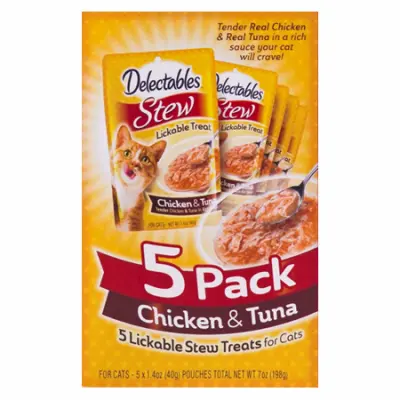 HARTZ MOUNTAIN CORPORATON Lickable Stew Treats for Cats Chicken & Tuna 1.4 oz. Each - pack of 5 15466