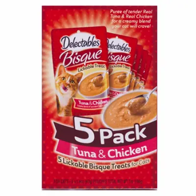 HARTZ MOUNTAIN CORPORATON Lickable Bisque Treats for Cats Chicken & Tuna 1.4 oz. Each - pack of 5 15467