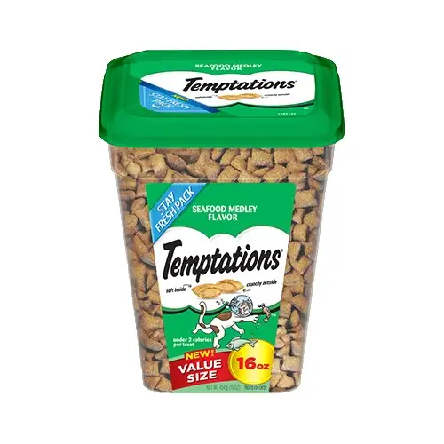 Temptations Cat Treats, Seafood Medley, 16-oz. Temptations Cat Treats, Seafood Medley, 16-oz.