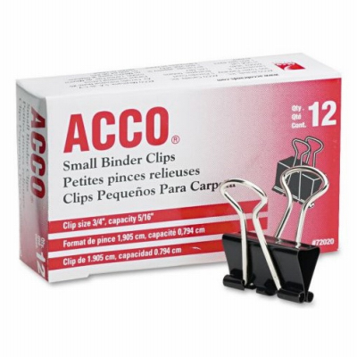 ACCO Brands Corporation A7072020D Small Binder Clips, 12-Ct - pack of 12