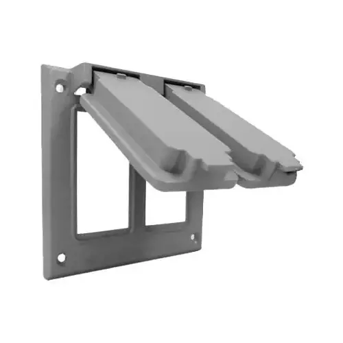 Weatherproof GFCI Flip Cover, Vertical, Double-Gang, Gray Weatherproof GFCI Flip Cover, Vertical, Double-Gang, Gray
