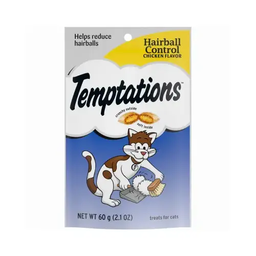 Temptations Cat Treats, Hairball Control, 2.1-oz.