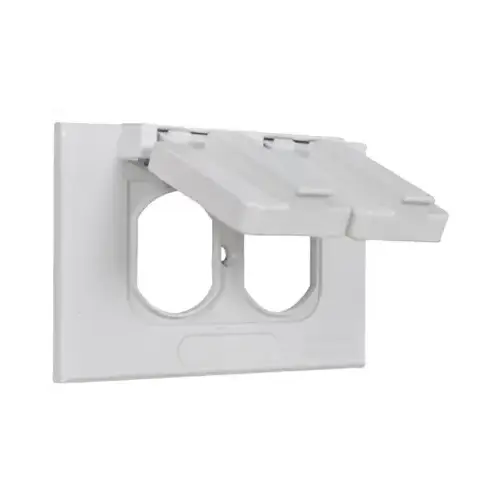 Weatherproof Horizontal Flip Cover, Single Gang, White Weatherproof Horizontal Flip Cover, Single Gang, White