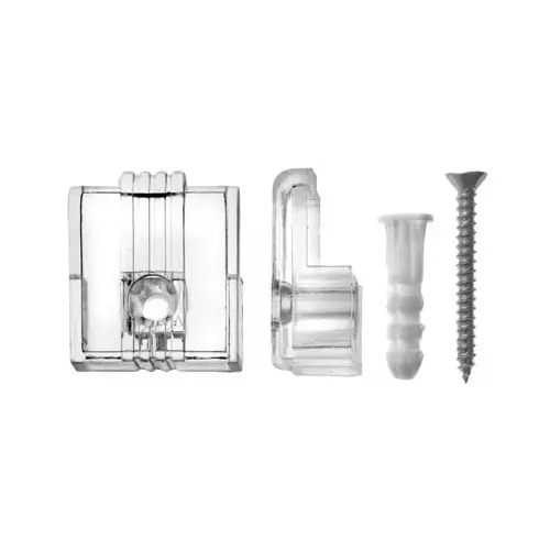 Mirror Holders, Adjustable, Clear Plastic, 1/4-In pack of 4 Mirror Holders, Adjustable, Clear Plastic, 1/4-In pack of 4