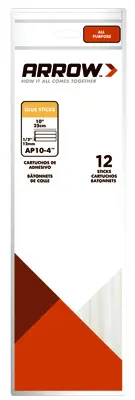 Arrow All Purpose Glue Sticks 1/2 in dia x 10 in L 12 Ea/Bag Clear AP10-4