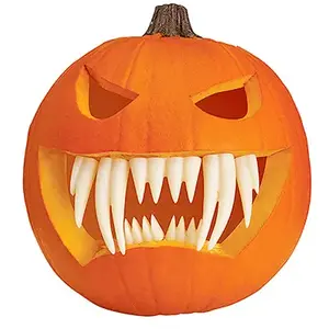 EASTER UNLIMITED 94684F Pumpkin Fangs Set, Glow-in-the-Dark