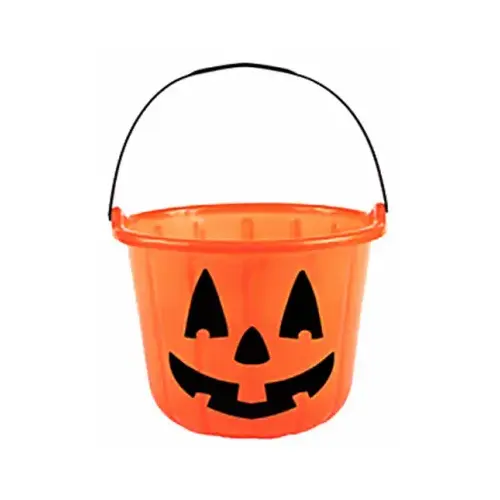 Trick Or Treat Halloween Pumpkin Bucket, 9 x 7-In.
